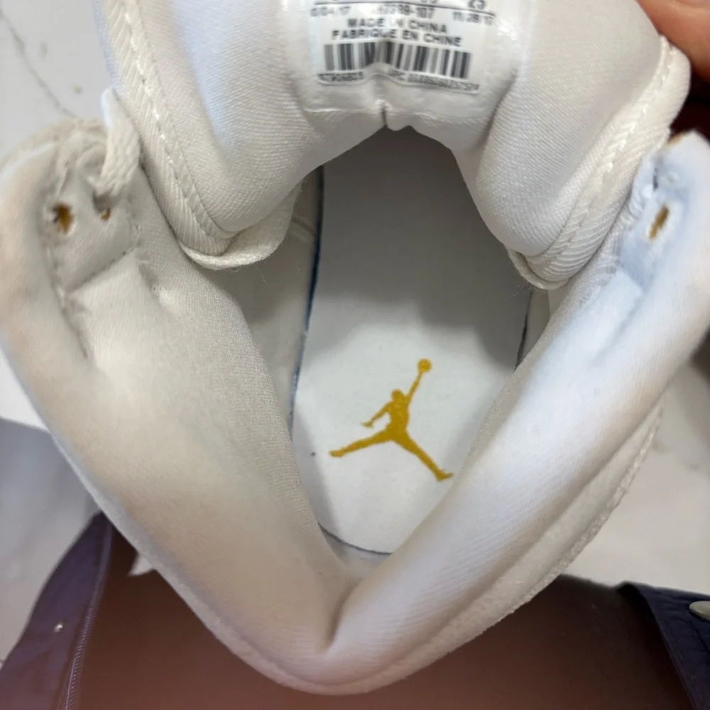 Nike Women’s retro Air Jordan 1 Mid White and Tan Sneakers